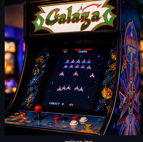 Galaga arcade cabinet